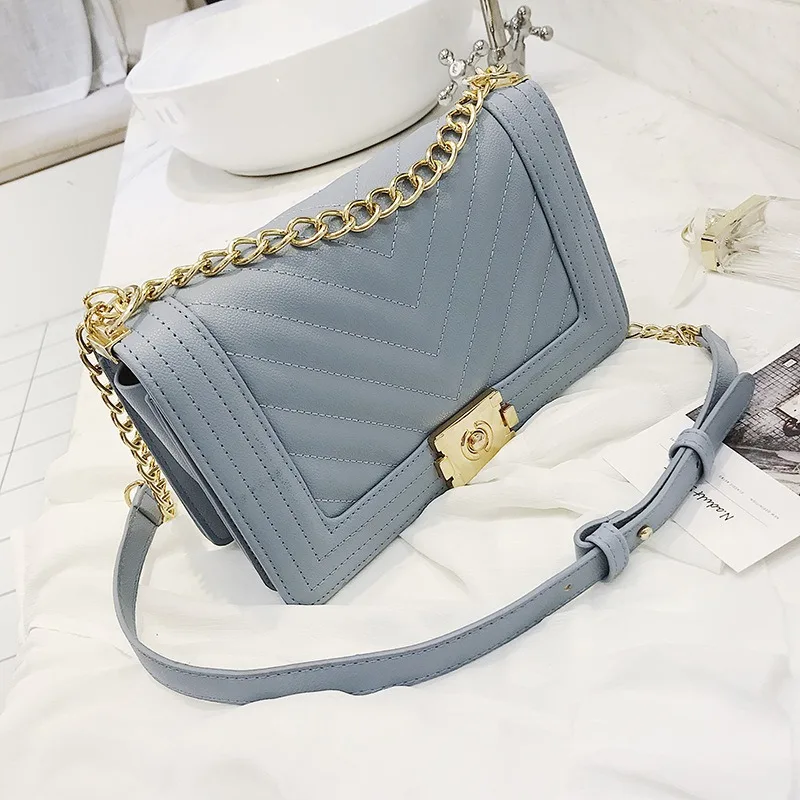 

Women Designer Luxury Fashion Large Capacity Purses Wholesale PU Lady Crossbody Bags Girl Chains Diamond Lattice Square Handbag