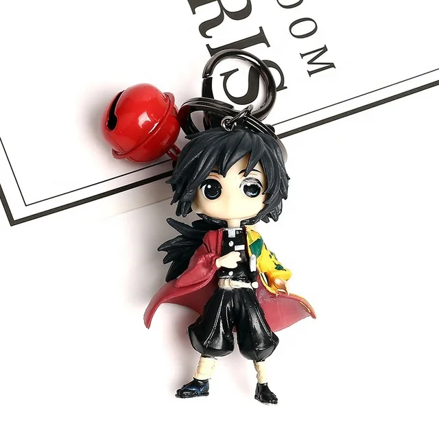 

free postage Anime Demon Slayer PVC Tomioka Giyuu Car Key Chain Jewelry Hanging Gift Backpack Bag Key Ring, Colorful