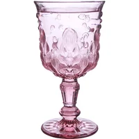 

Waterweeds Relief European Vintage Style Glass Water Wine Cup Goblet Glassware