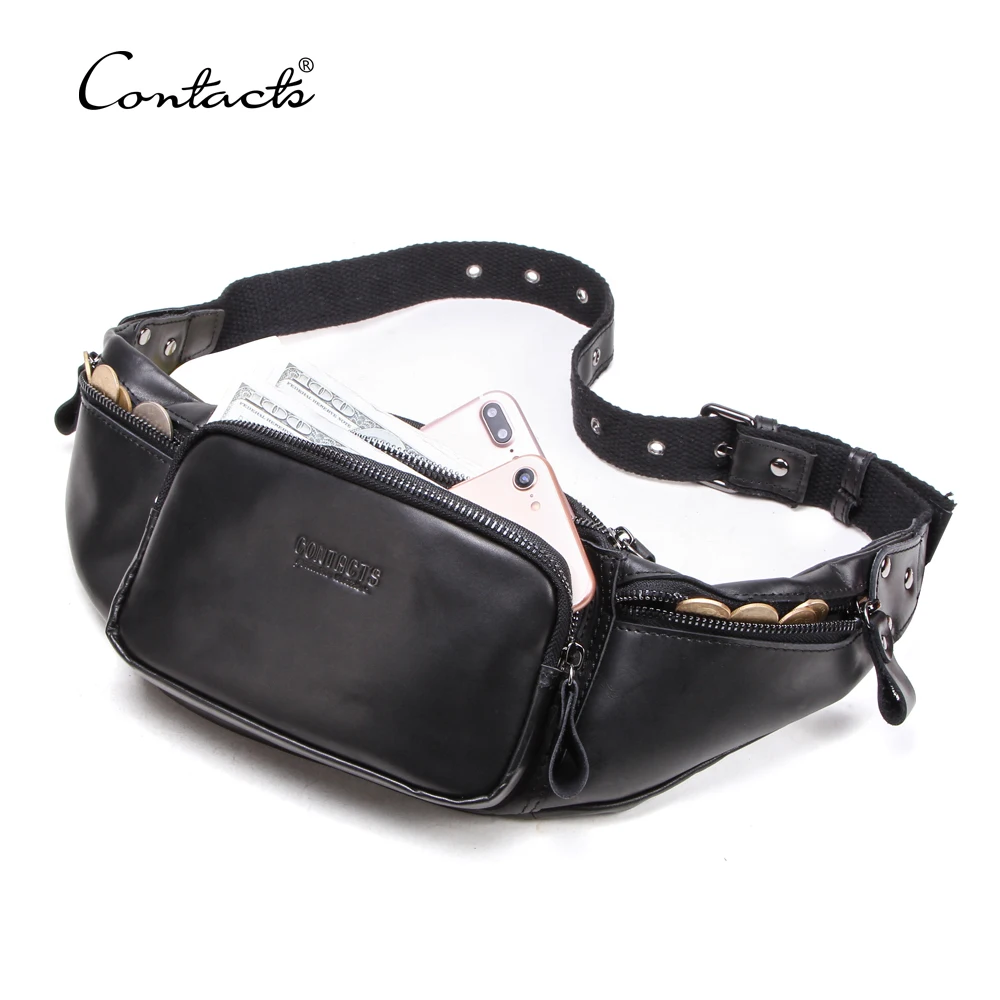 

dropship contact's wholesale custom vintage outside adjustable belt men black waist bum bag fanny pack with zipper pockets, Black, coffee or accepable