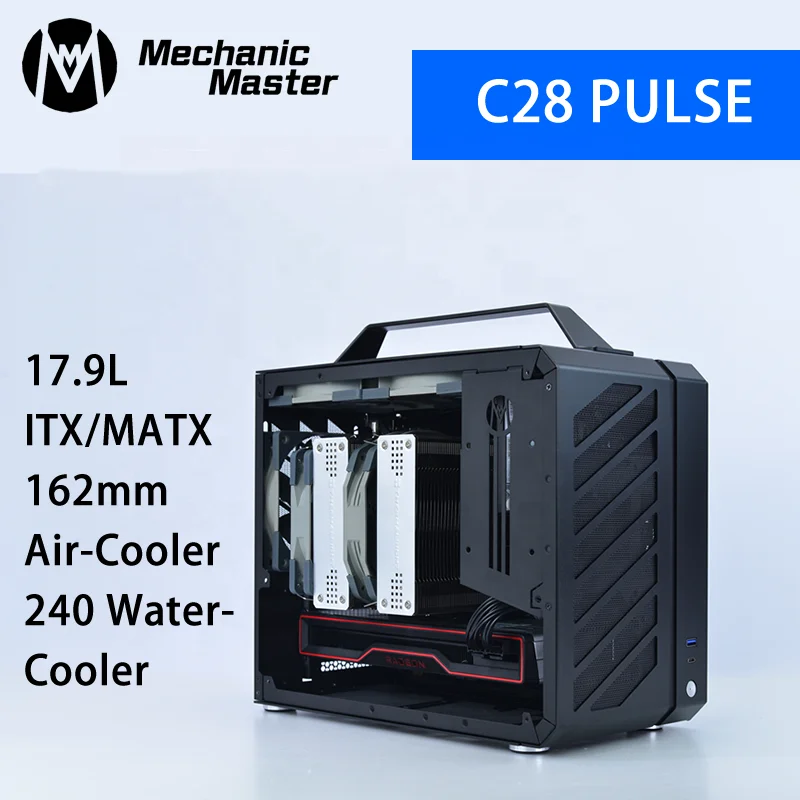 

[Mechanic Master]C28 PULSE ITX/MATX Motherboard/Full Tower/Water-Cooled Portable Computer Case With Tempered Glass