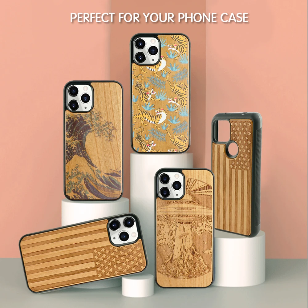 

Handmade Wooden Phone Cases Back Cover For iPhone 13 Series, Customized