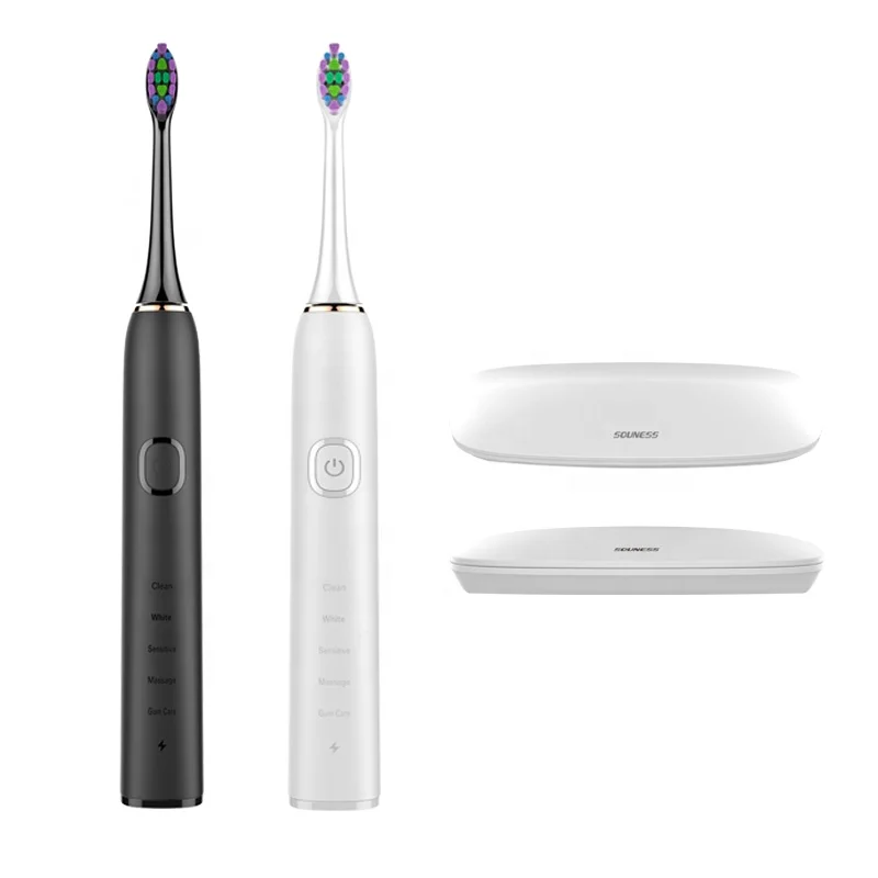 

SN903 Waterproof Sonic Vibration Electric Toothbrush With Replaceable 3 Brush Head and Li-battery, Black, white, pink