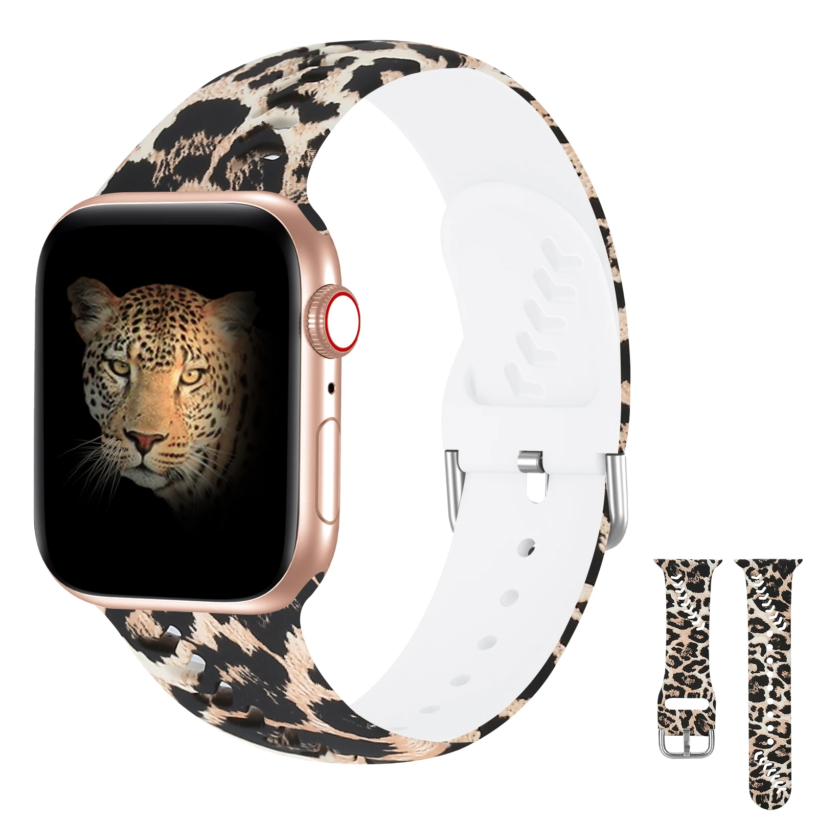 

Latest Printing Silicone Rubber Watch Beaded Band For Apple Watch Band Series 6/5/4/3/2/1 silicon strap band watch, Optional
