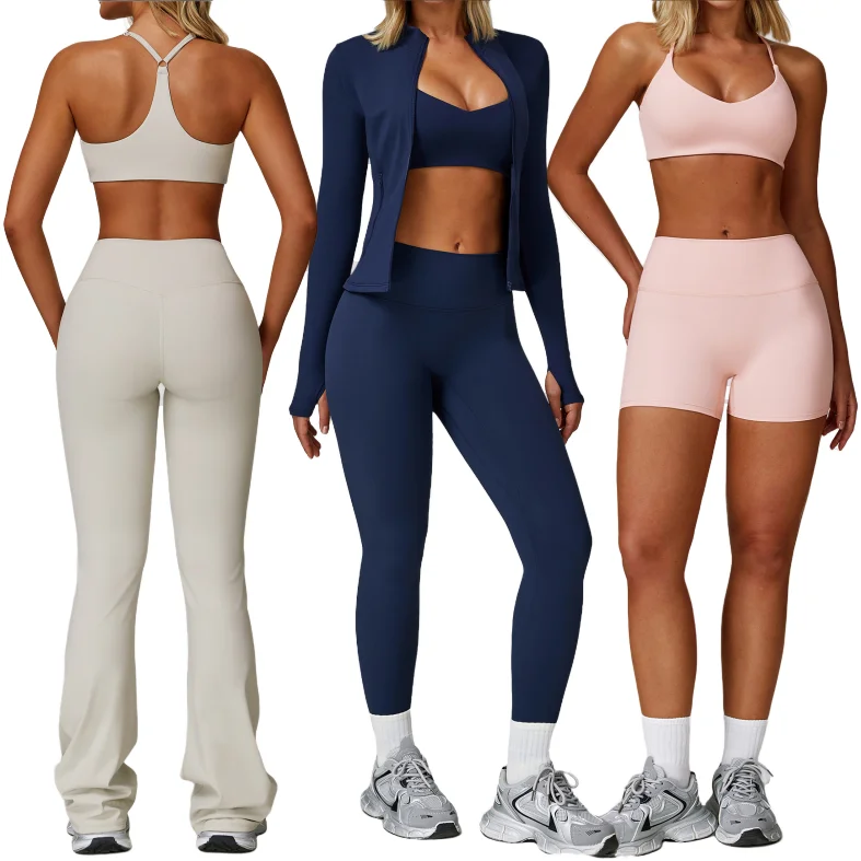 多Piece Set弹力Athletic Yoga Set
