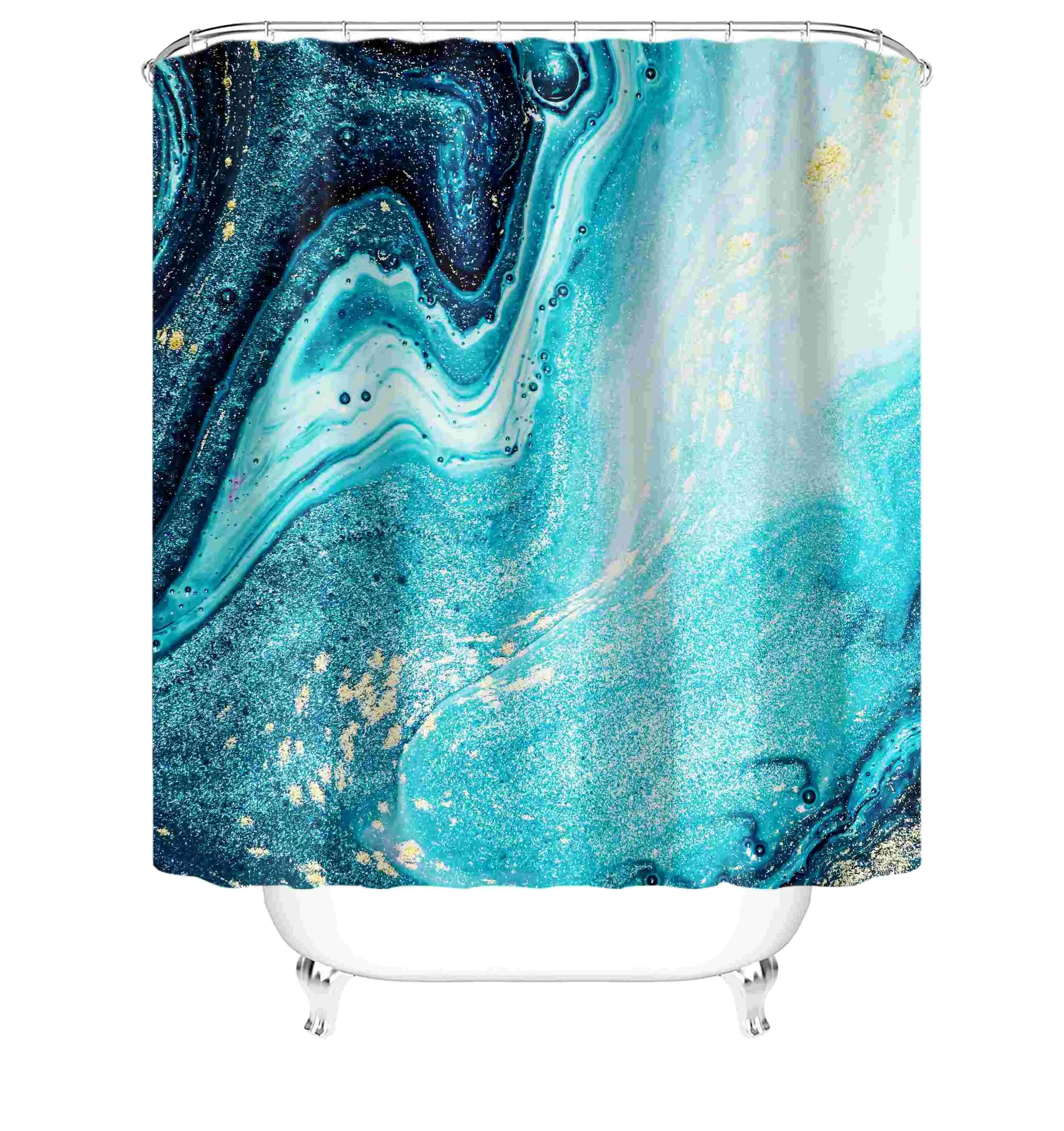 

2021 Waiting for shipment natural bright color waterproof polyester shower curtains
