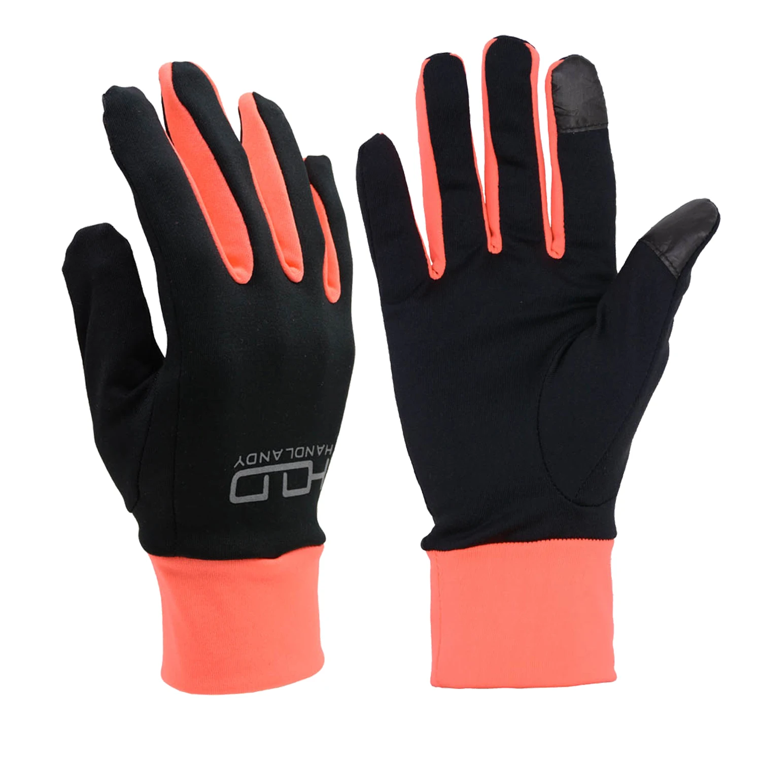 

HANDLANDY High Quality 4-way Stretch Fabric Lightweight Running Gloves with Touch Screen Sports Hand Protection Gloves, Black pink