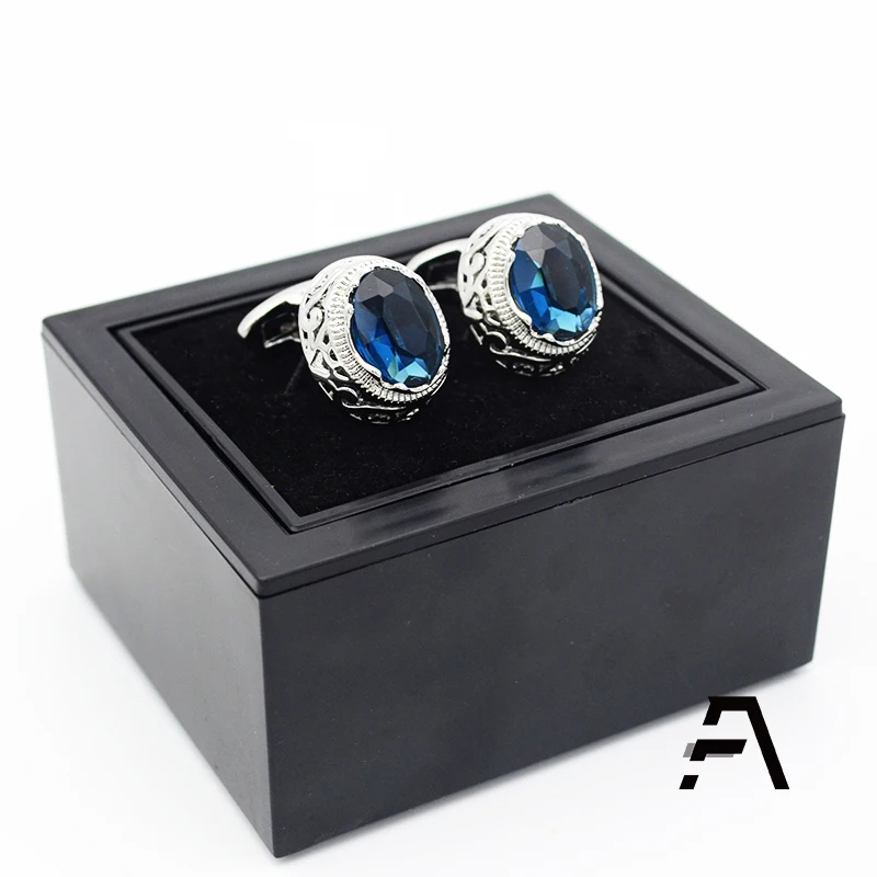 Wholesale bulk black cufflink gift packing stock box with custom logo