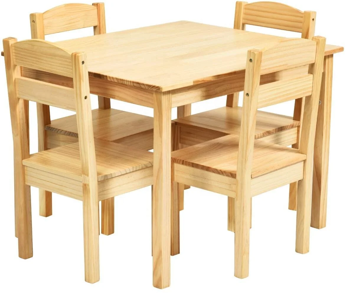 solid wood childs table and chairs