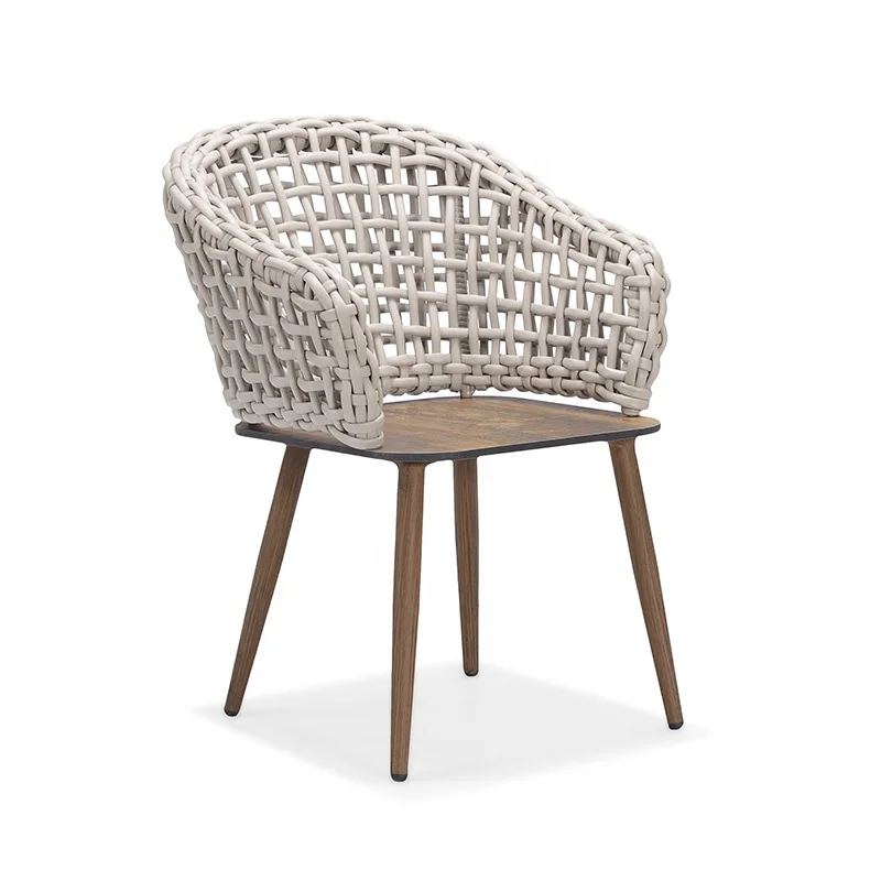 
Aluminium PE rattan Creative chair dining sets gridding chairs Outdoor Furniture 