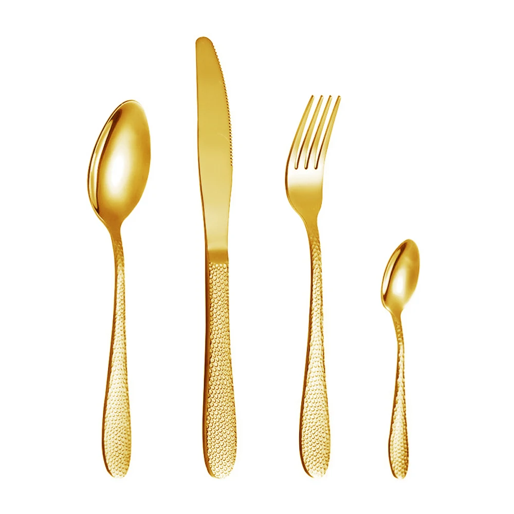 

Golden Solid Steak Cutlery Wedding Luxury Silverware Set Knife And Fork Gold Flatware Set European Western Restaurant Cutlery, Silver or gold or rose gold or black or colorful