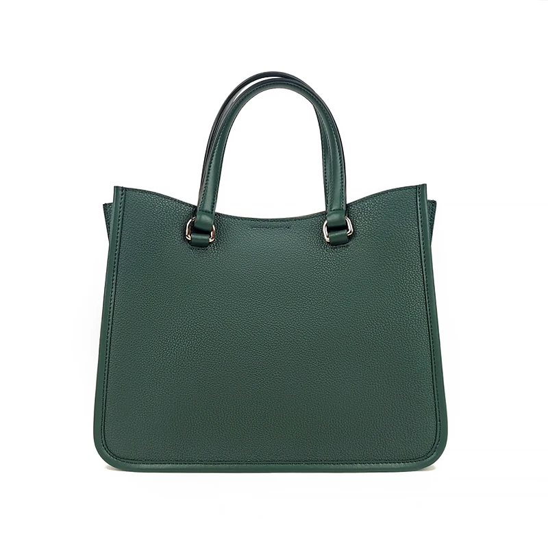 

OEM ladies genuine leather handbags custom logo branded woman green handbag