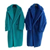 Wholesale Custom Oversize Leopard Teddy Bear Fur Coat Women /Sheep Shearling Jacket Plus Size Long Real Fur Teddy Coat Women