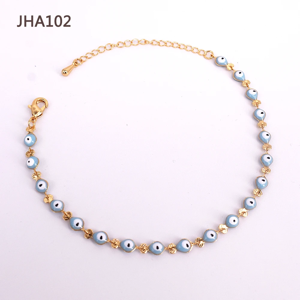 

JHA102 Wholesale Fashion women's 24k gold plated jewelry Eye anklet, Gold plated color