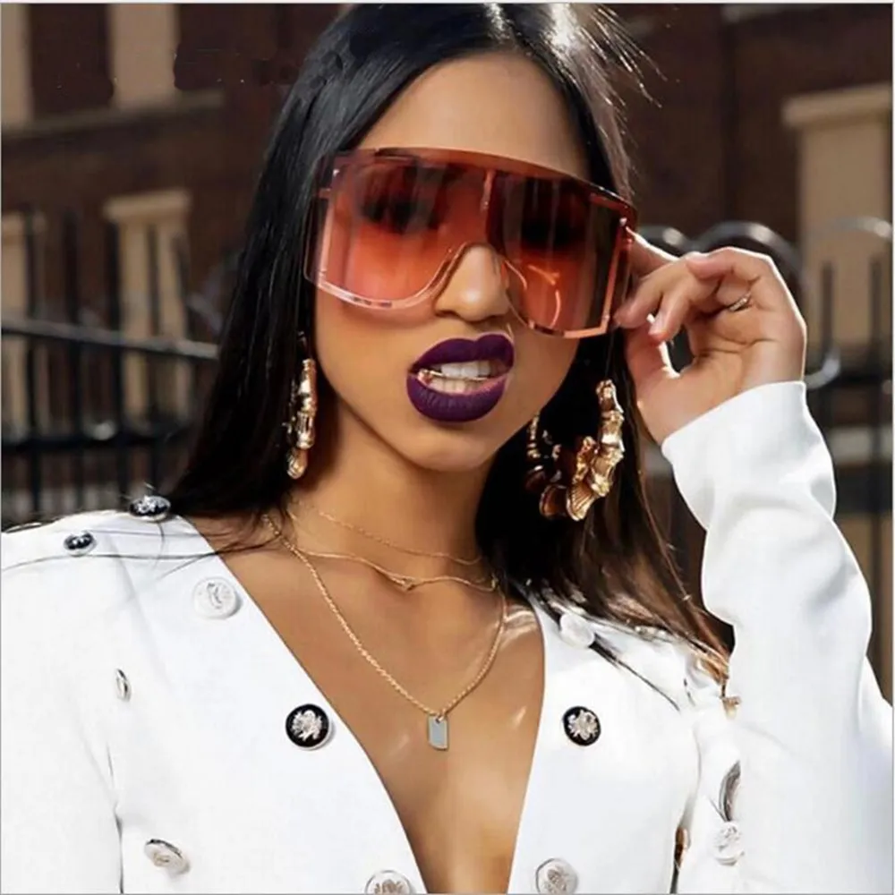 

[RTS] One Piece Oversized Glasses Metal Frame Rimless Glasses Fashion Colorful Sunglasses CE, Custom colors