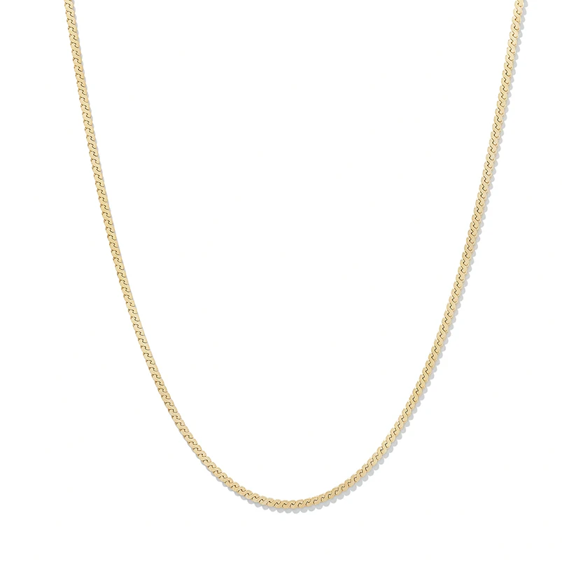

Gemnel classic serpentine chain 925 sterling silver 18k gold plated necklace women