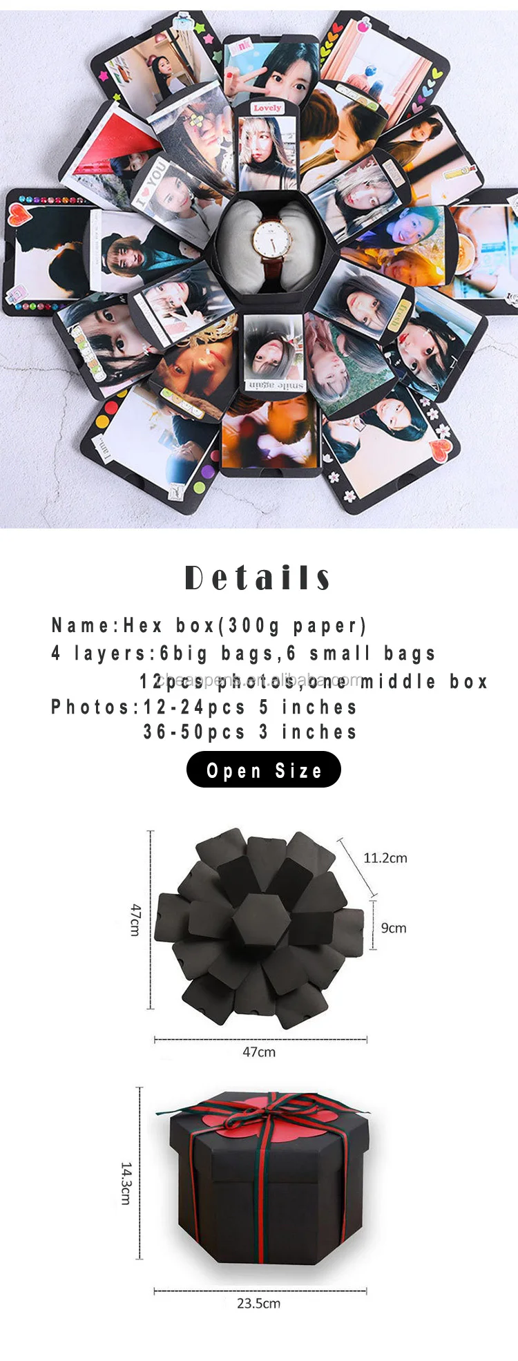 Explosion Gift Box,Fully Assembled Exploding Surprise Love Box For