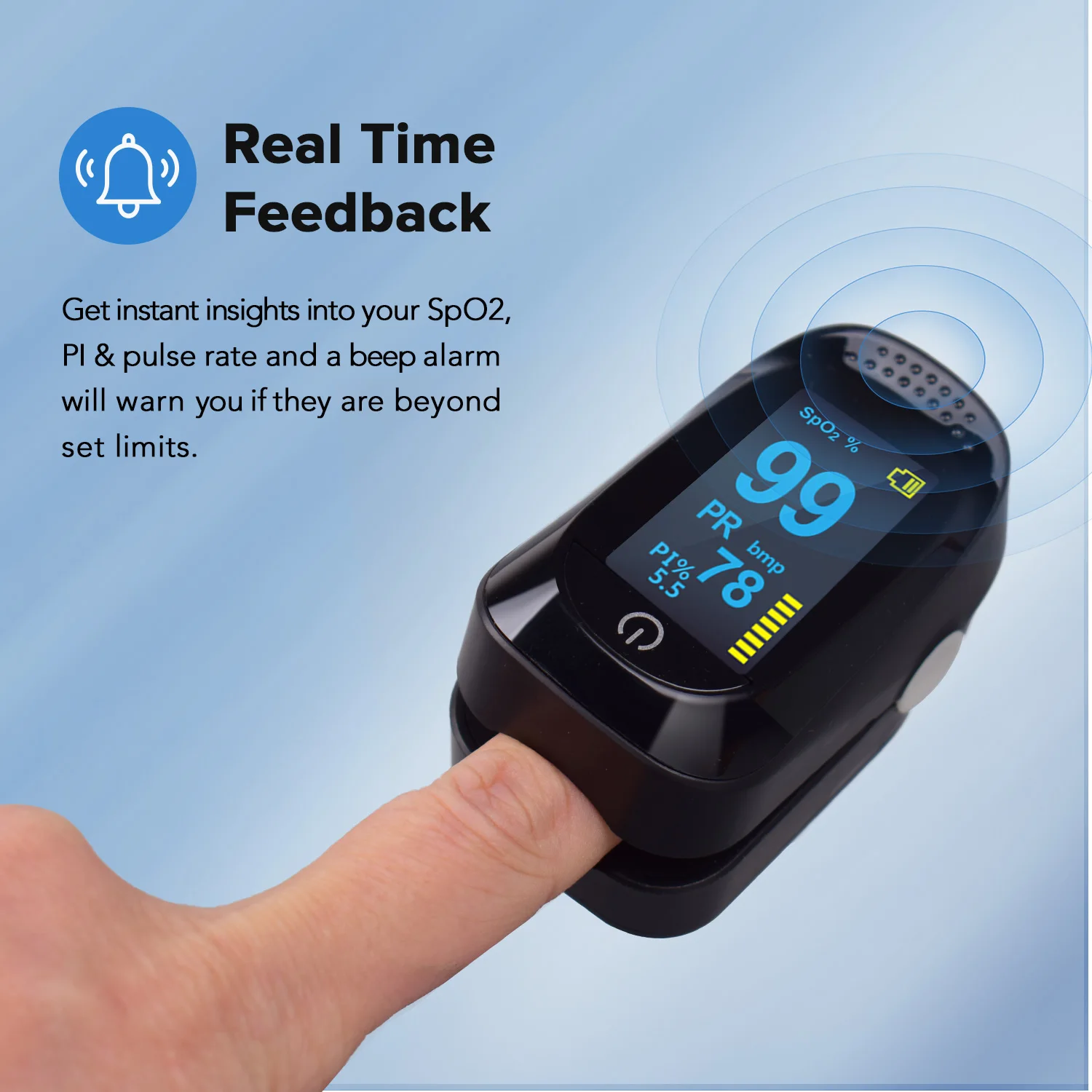 
Professional manufacturer of smart digital fingertip SPO2 pulse oximeter with two-color OLED display 
