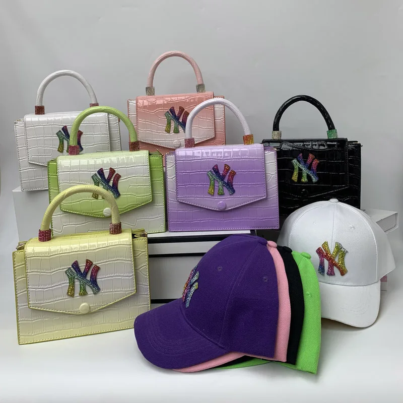 

2021 designer New Purse And Hat Sets Womens Designer Bags And Purses Luxury Tote Bag Purse headbands Set, 6 colors