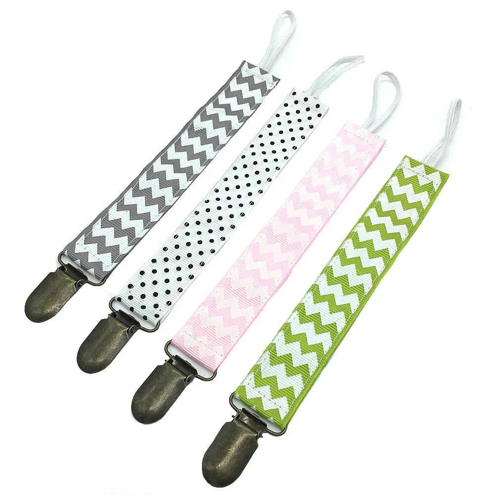 

Stripe Print Baby Pacifier Chain Clip Feeding Dummy Nursing Infant Teether Nipple Holder