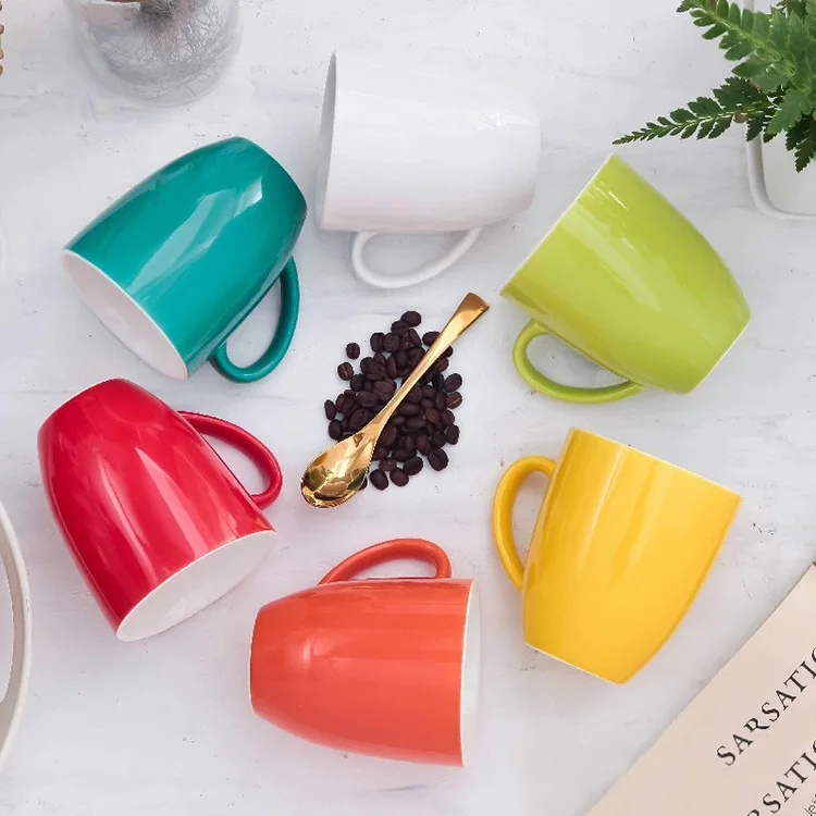 

Large capacity colorful ceramic coffee mug with printing logo, Custom color