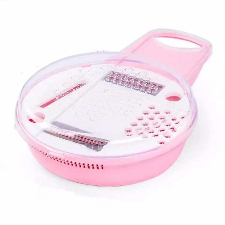 

A1160 Multi-function Vegetable Cutter Stainless Steel Potato Fruit Grater Kitchen Accessories Manual Vegetable Slicer, Pink