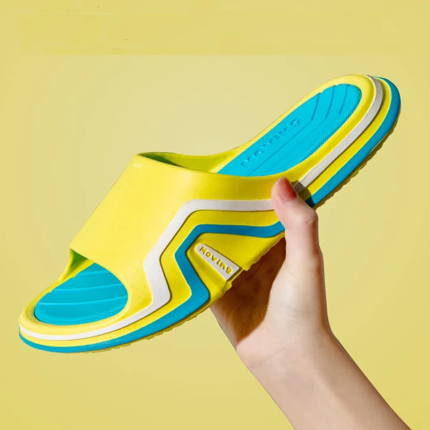 

Ready to Ship Women Slides New Trending Customized Logo Slippers Low MOQ Unisex Walking Shoes, Black, green, orange, blue and light blue
