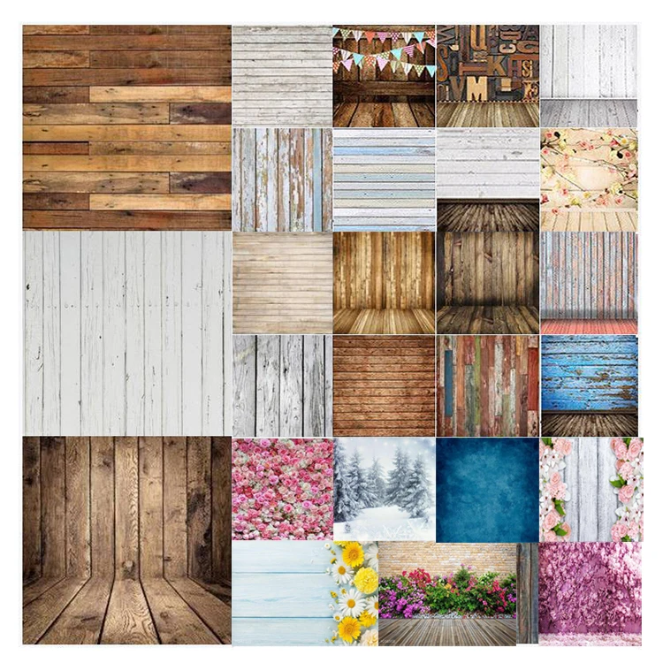 

Wholesale Studio Photo Photography Backdrop Wood Wall Floor Background Flower Wedding Theme, Customized