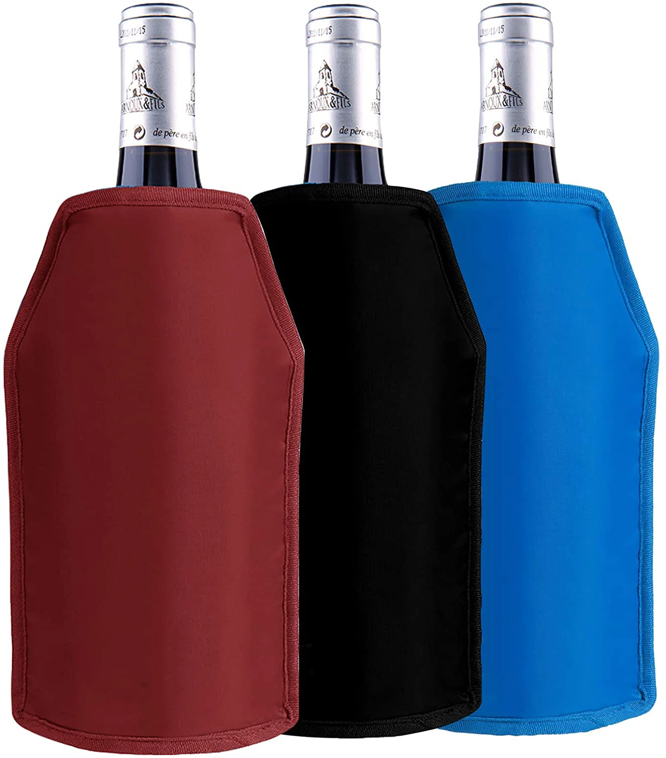 

Reusable 750ml 1.5L Wine And Champagne Bottle Wine Ice Pack Sleeve Wine Bottle Chiller Sleeve, Oem