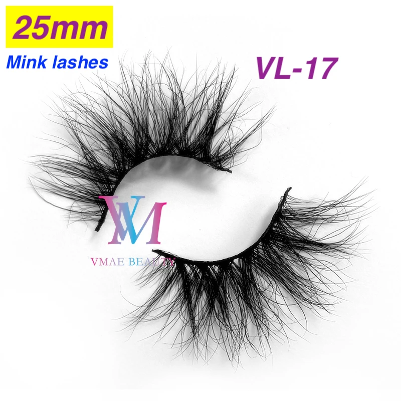 

Vmae 5D 25MM Mink Eyelashes Siberian Mink Fur lashes Sexy Custom Private Label long fluffy Soft Natural Mink Eyelashes Extension