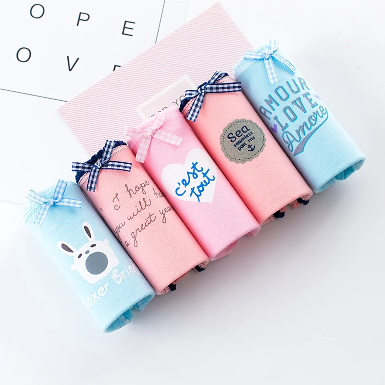 
Young School Little Teen Girl Cute Flower Printed Underwear 100 % Cotton Panties For Girls 