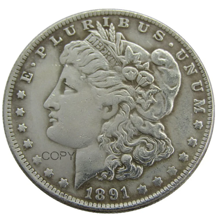 

US 1891 P/CC/O/S Morgan Dollar Silver Plated Reproduction Decorative Commemorative Coins