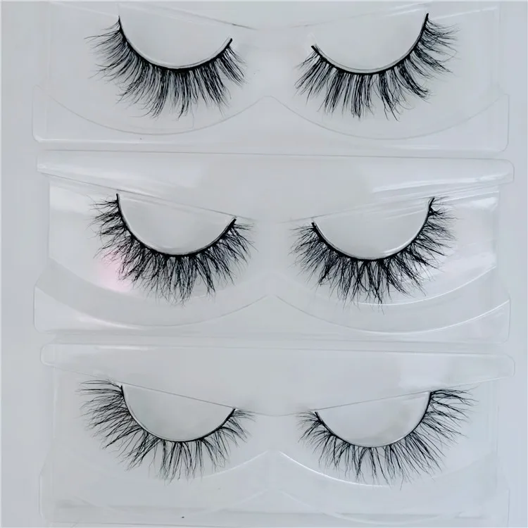 

handmade fake eye lashes natural false 3D mink eyelashes and custom packing box 18mm mink eyelashes vendor