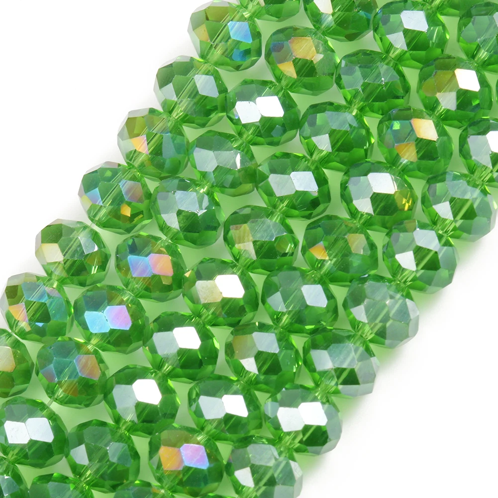 

Wholesale 3/4/6/8MM Faceted Crystal Beads Green Glass Rondelle Loose Beads for DIY Earring Bracelet Necklace