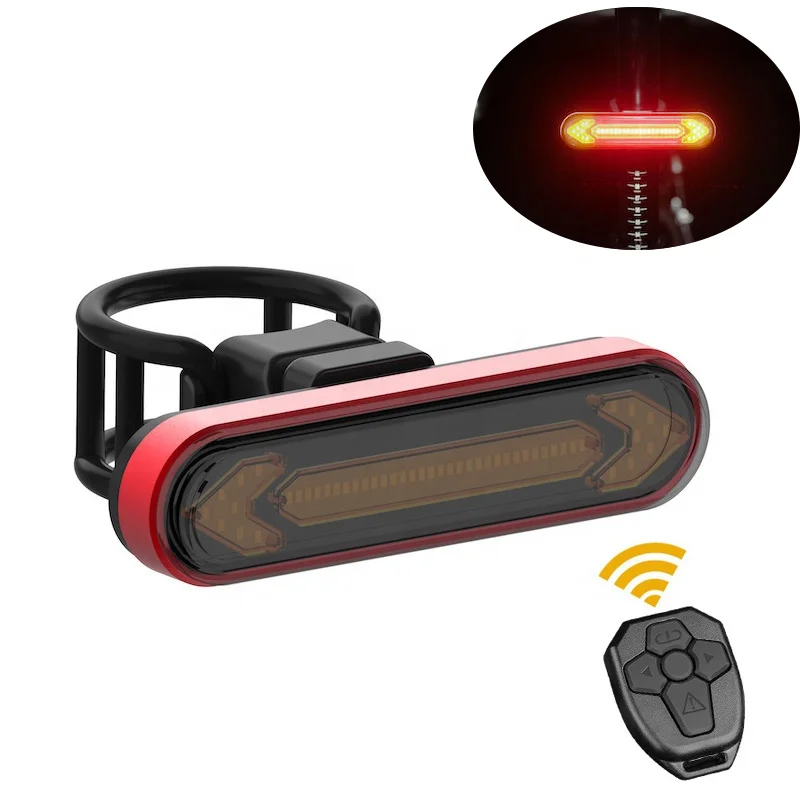 

New USB Rechargeable Bicycle Rear LED Light Wireless Remote Control Mountain Bicycle Tail light Turn Signal Warning Light