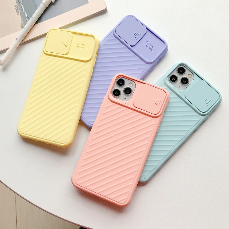 

new products 2020 unique push and pull lens protective soft tpu case for iphone 11 12 pro max phone cover, 8 colors