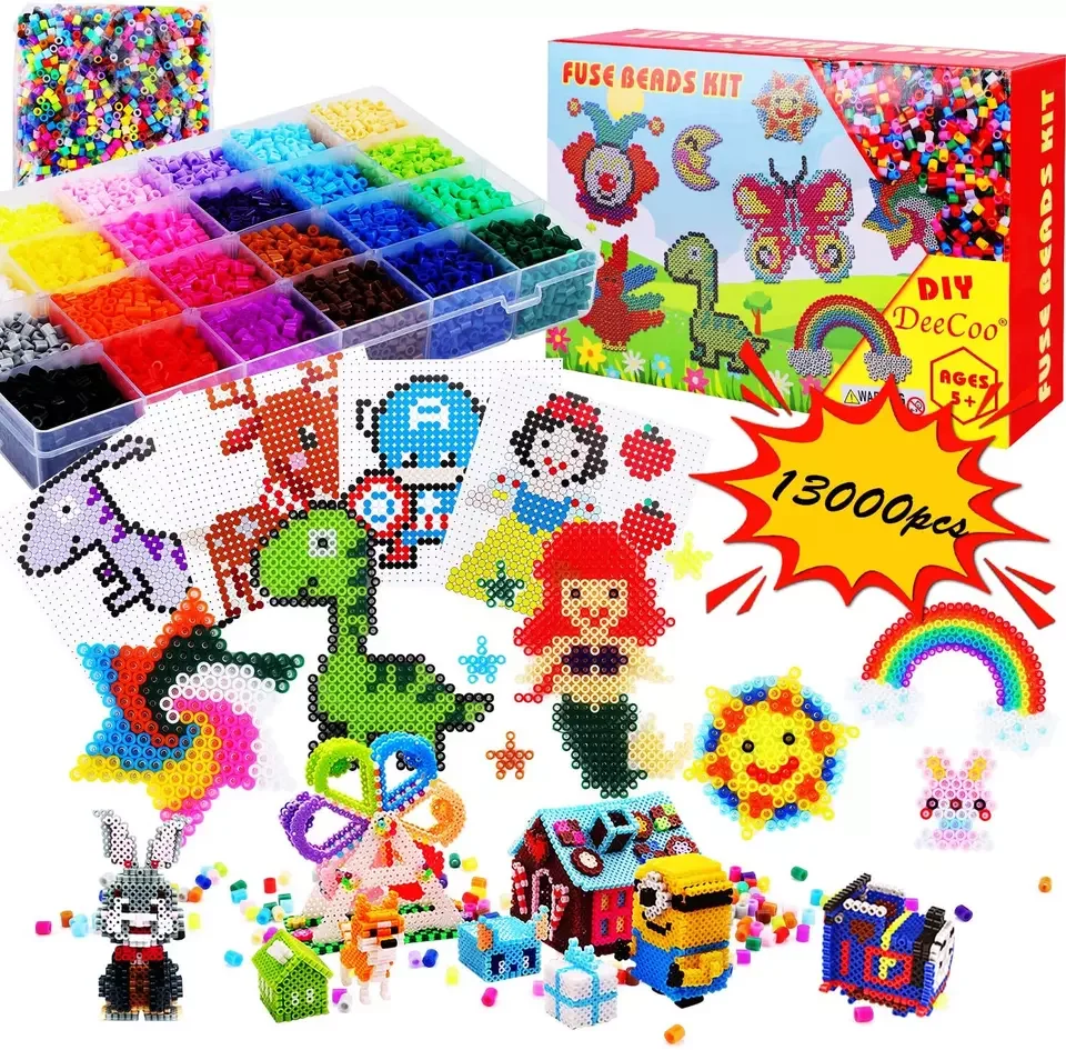

13000pcs hama beads 24 Colors Perler Beads set of 2.5mm 5mm ironing Beads kit for kids DIY crafted toys