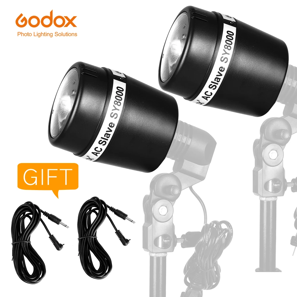 

inlighttech 2x Godox SY8000 Studio E27 Screw AC Slave Studio Flash Strobe Bulb Light, Other