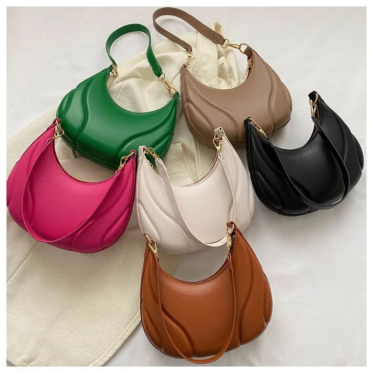 

Simple texture fashion solid color texture underarm bag 2023 summer popular new shoulder dumpling bag