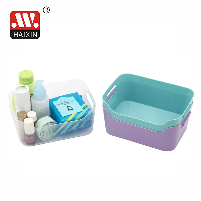 

Wholesale Plastic Solid Color Storage Bins without Lid, Transparent, purple, green, can be customized