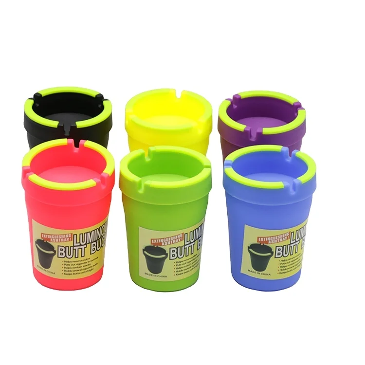 

Acrylic Cigarette Luminous Glow in Dark Car Cup Holder Butt Bucket Car Ashtray Portable Pocket Plastic All-season Not Support