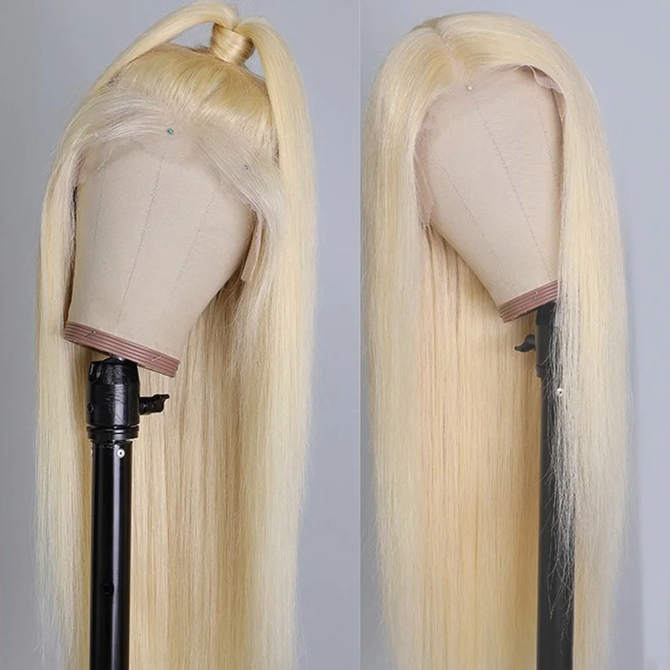 

Wholesale 30 inch blonde Lace Front Human Hair Wigs For Women Brazilian Highlight colored 613 Frontal Wig pre plucked