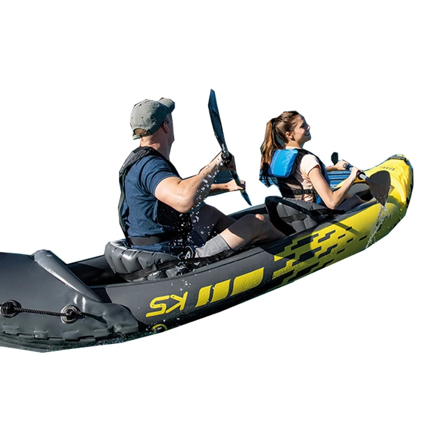 

Hot sell Intex K2 Kayak 2 Person wear-resistant PVC Inflatable Boat with Paddles and Pump with foctory price, Greyblue