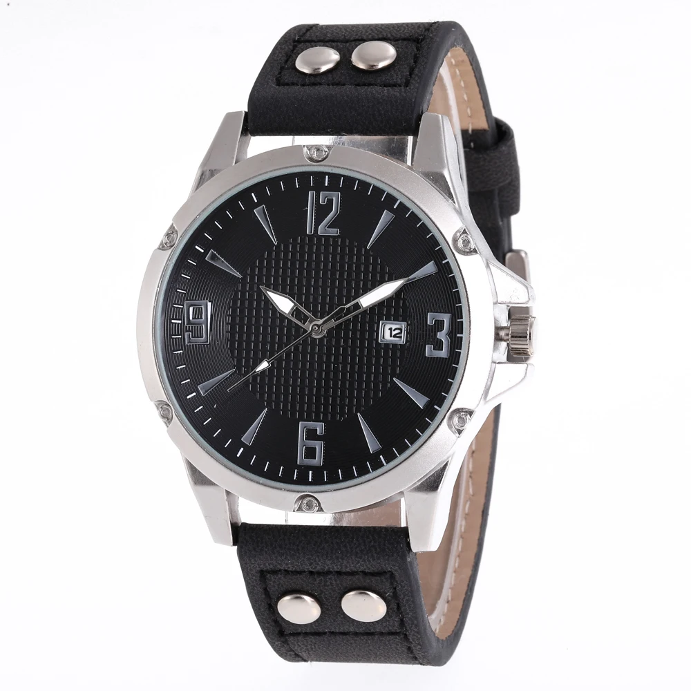 

4093 relogio masculino Men's Watch Complete Calendar Wristwatch Brown Leather Quartz Sport Watch Men Clock Gents Watches, 4 color can choice