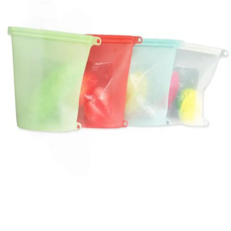 

Trendy LFGB Vacuum Silicone Storage Bag Separate Zipper Freezing Storage Bag, Transparent/green/blue/red