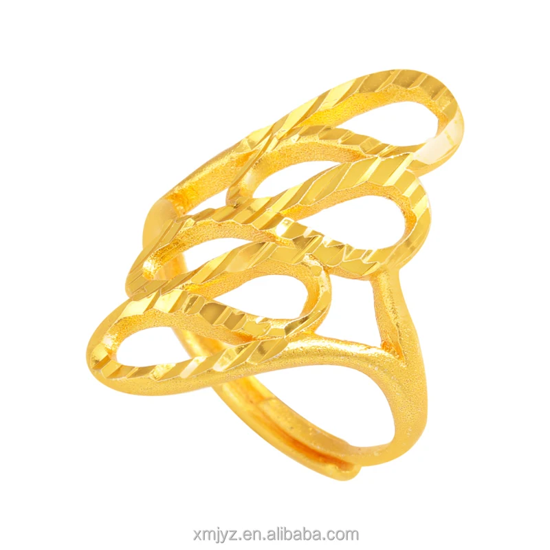 

Cross-Border New Product Brass Gold-Plated Open Hollow Petal Ring Ins Wind Ring Female Hand Jewelry Wholesale