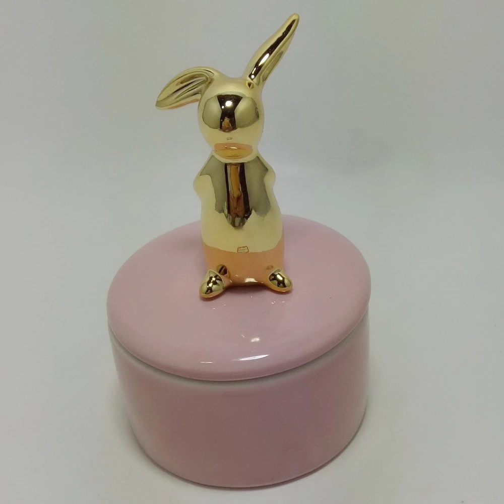 

children gift cheap ceramic velvet jewelry box with mirror