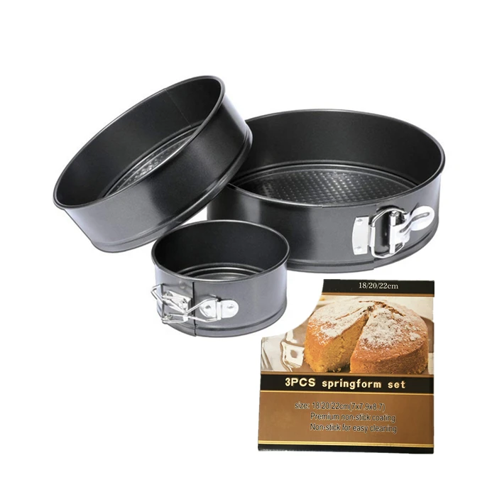

Springform Pan Set of 3 Cheesecake Pan, Leakproof Round Cake Pan Set, Black