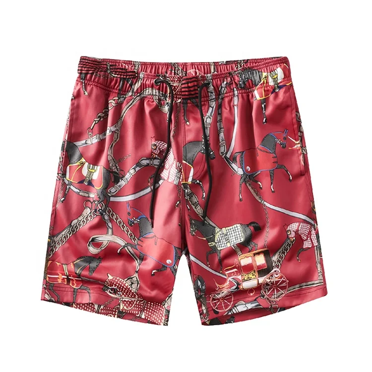 
Custom made fashionable polyester all over printed flower designer casual shorts for men beach 