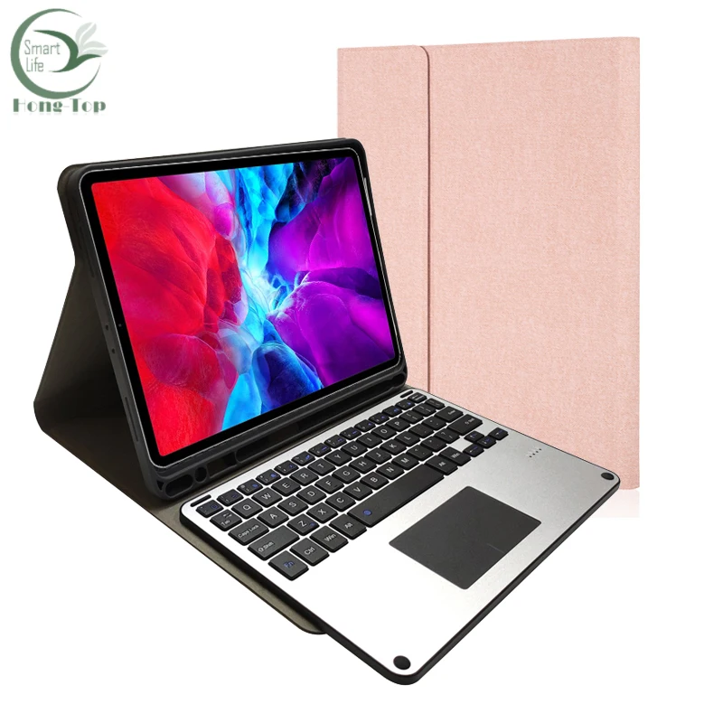 
New RK11L aluminum alloy wireless bluetooth touch keyboard with pu leather tablet cover case for pad 11inch 